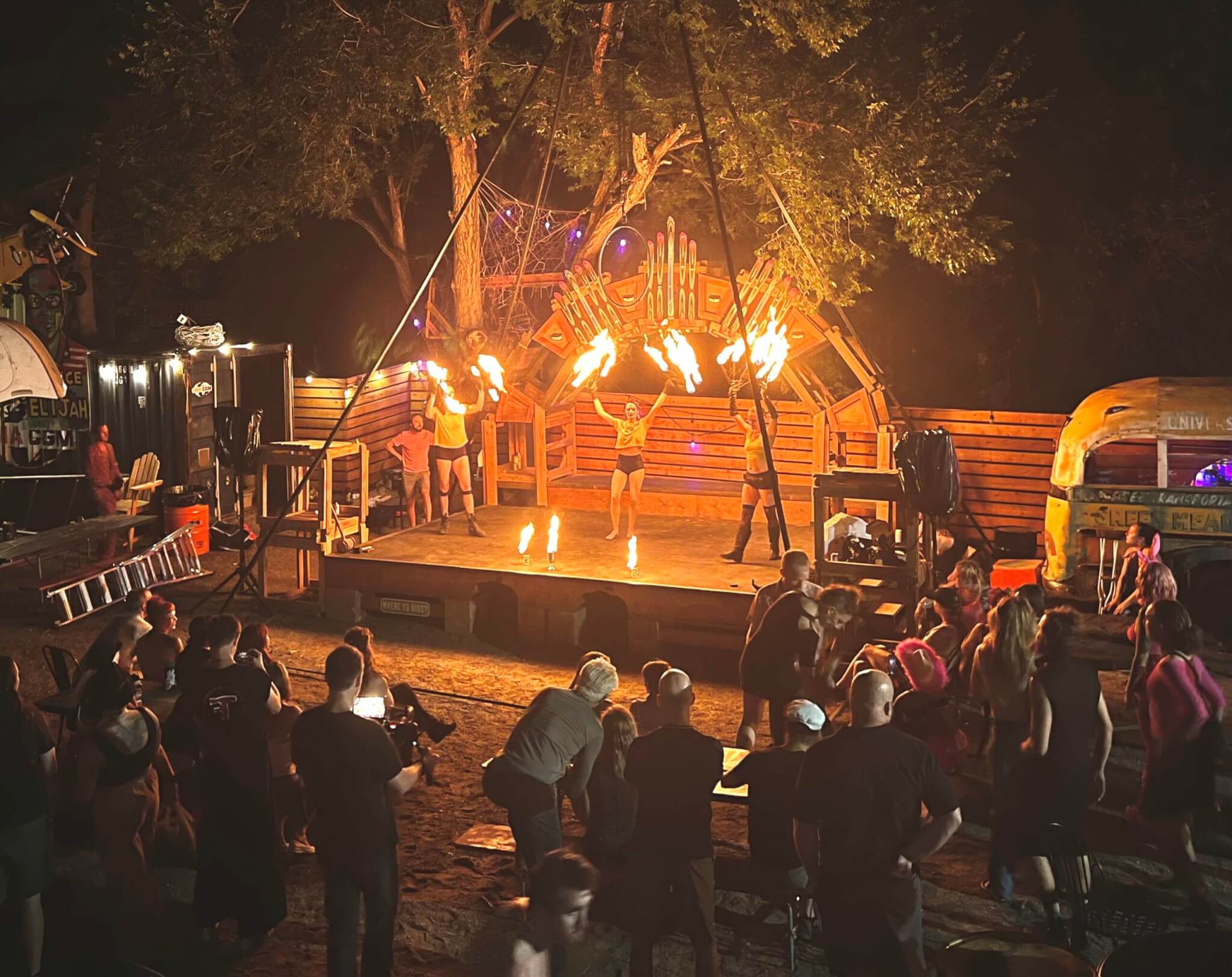 Stage with Fire Torches
