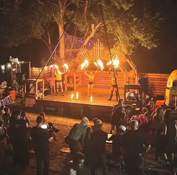 Outside Stage featuring Fire Artists