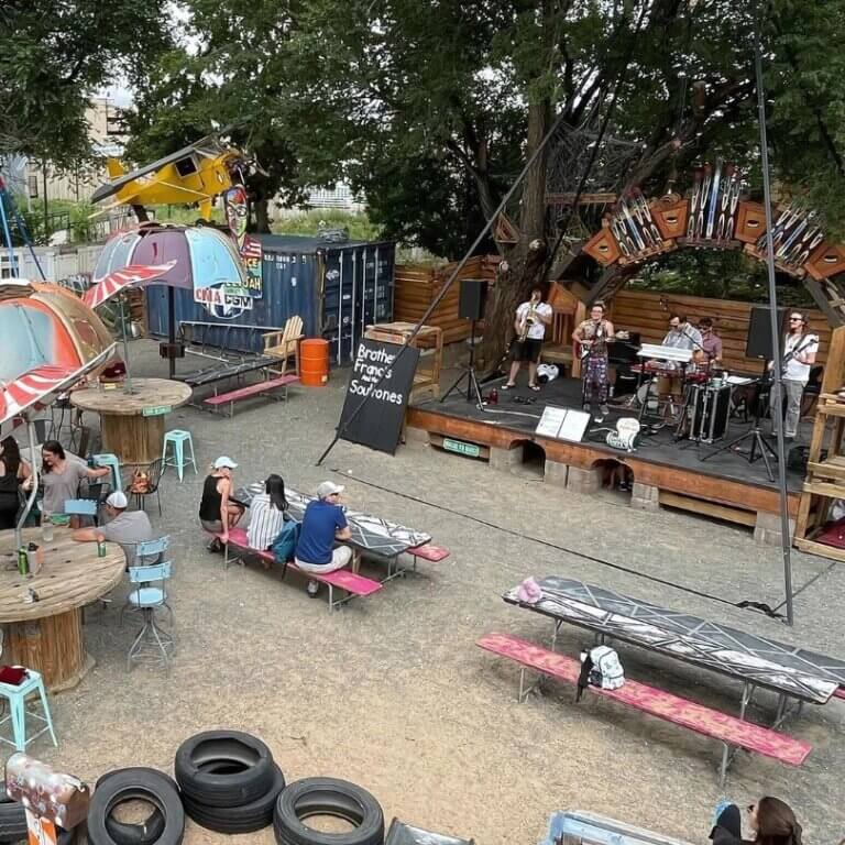 Junkyard Exterior Event Space Stage
